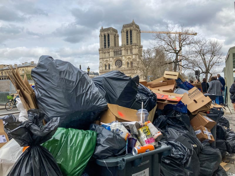 Kvůli odpadkům trpí nejen nos, ale i oko běžného člověka. Hyzdí totiž pohled na pařížské památky, třeba na katedrálu Notre-Dame.