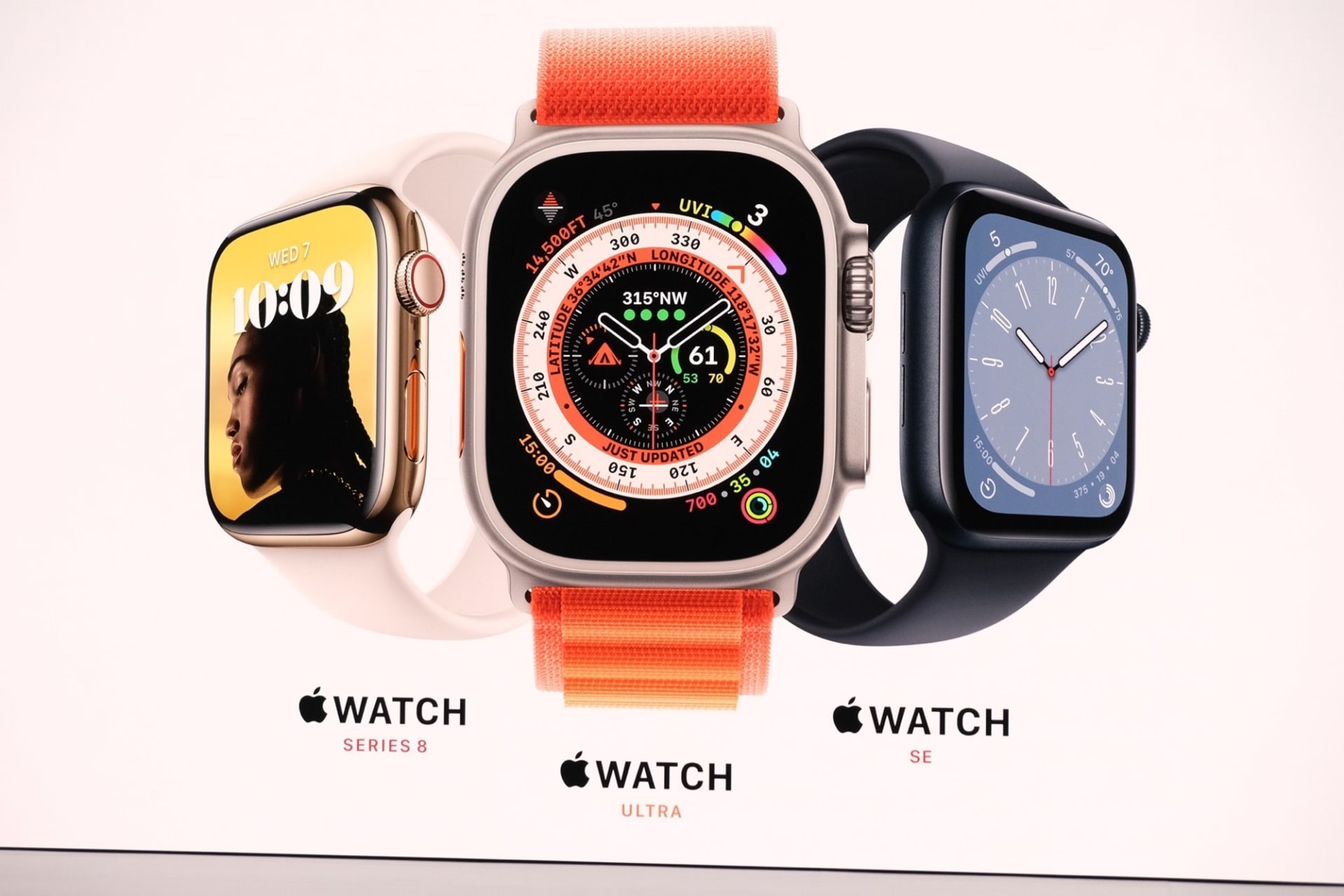 Všechny tři nové modely Apple Watch
