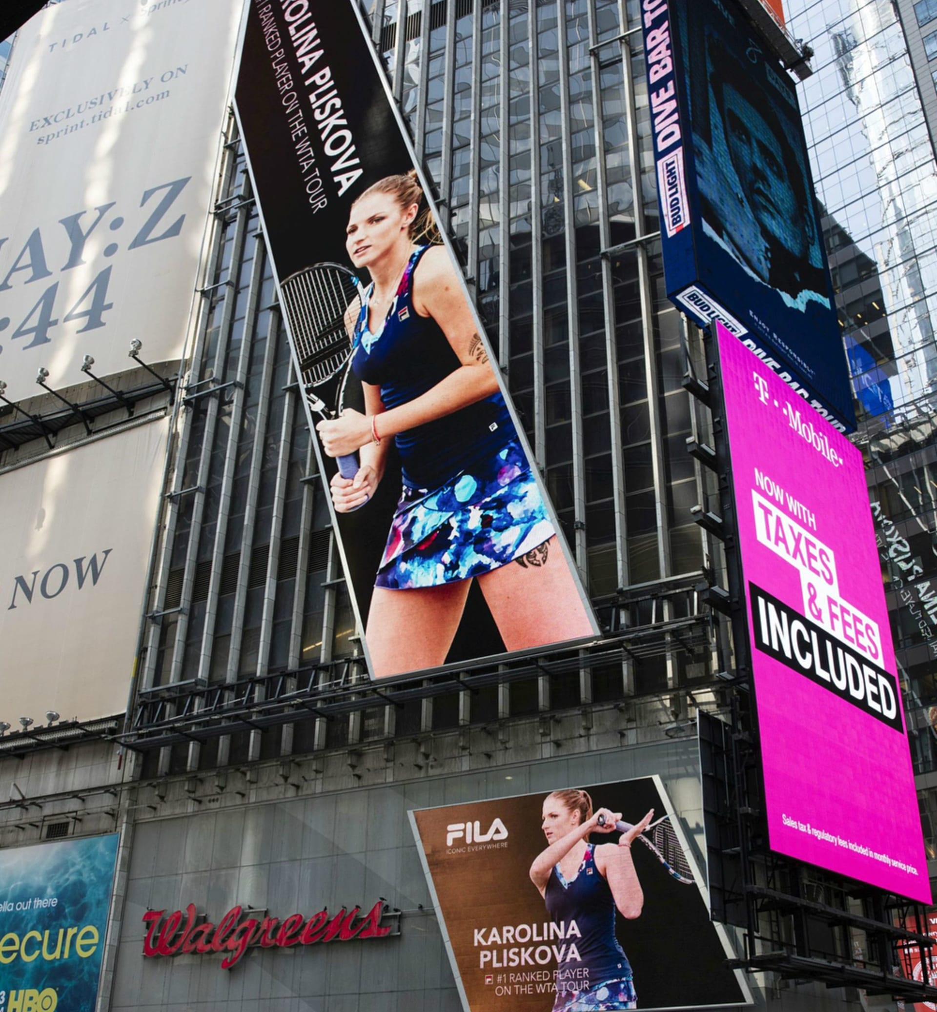 Karolína Plíšková na Times Square