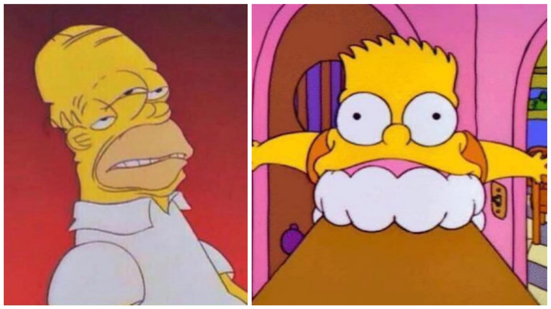 Šílené grimasy v seriálu Simpsonovi