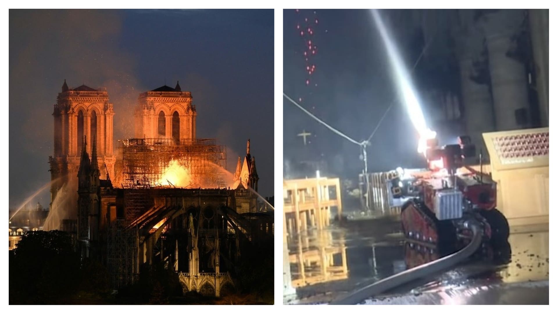 Notre-Dame pomáhaly hasit taky drony a dálkově ovládaný robot