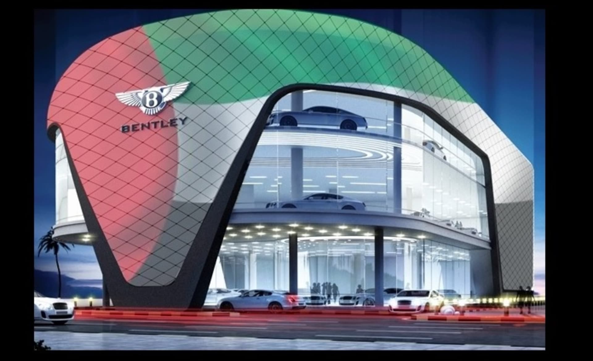 Bentley otevřelo největší a nejkýčovitější showroom
