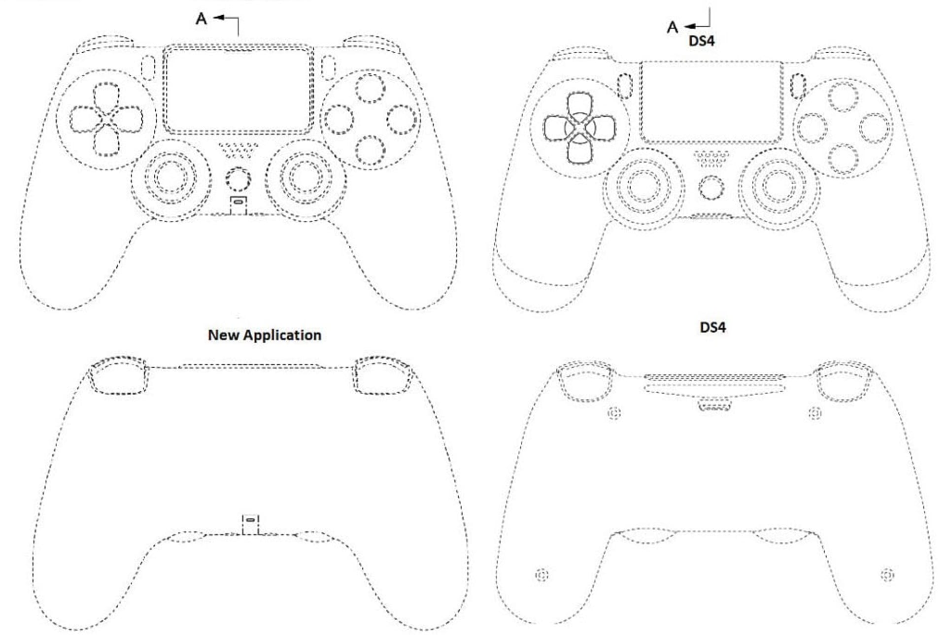 vlevo - nový ovladač, vpravo DualShock 4