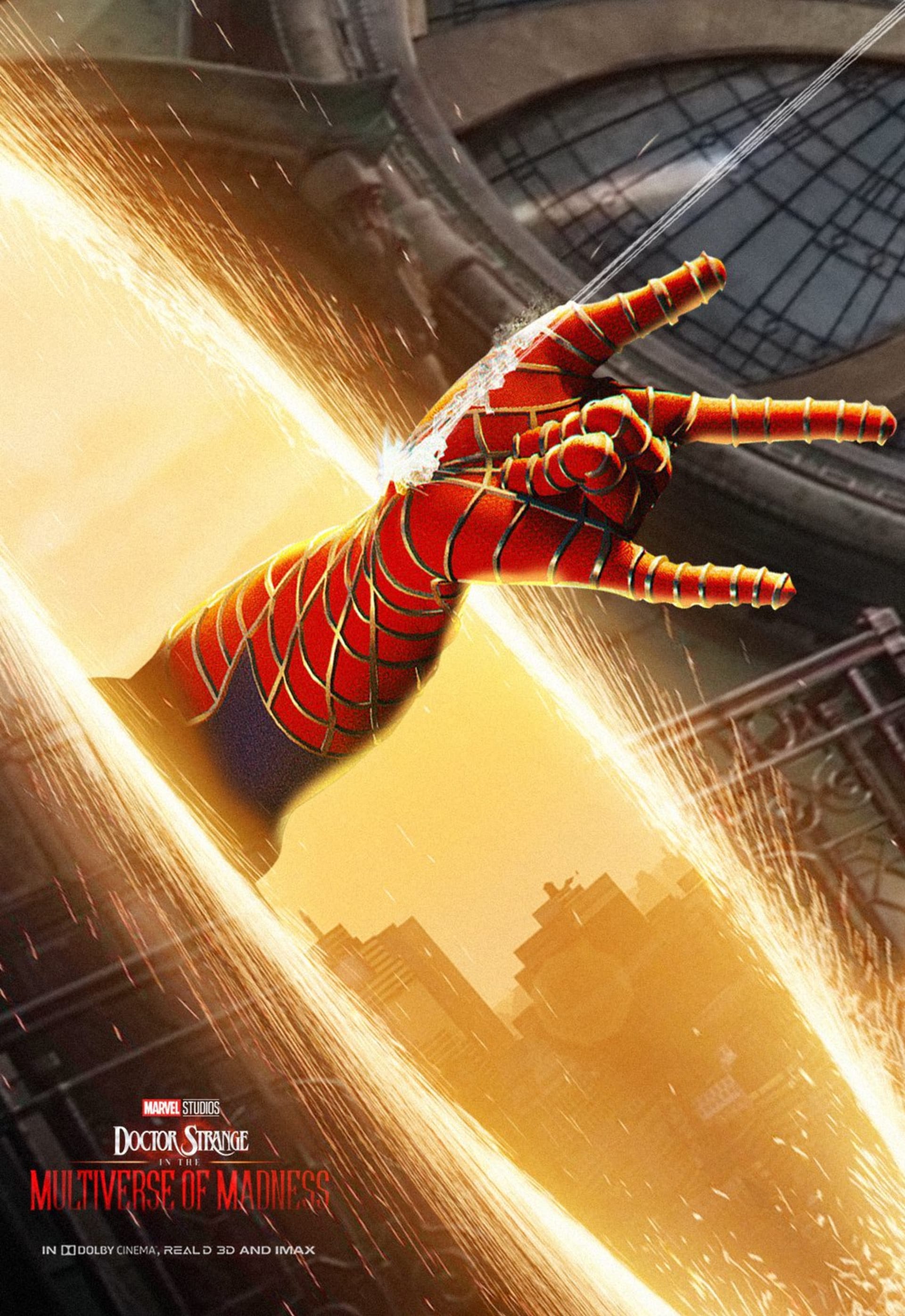 Fanouškovský plakát Tobeyho Spider-Mana v Doctoru Strangeovi 2