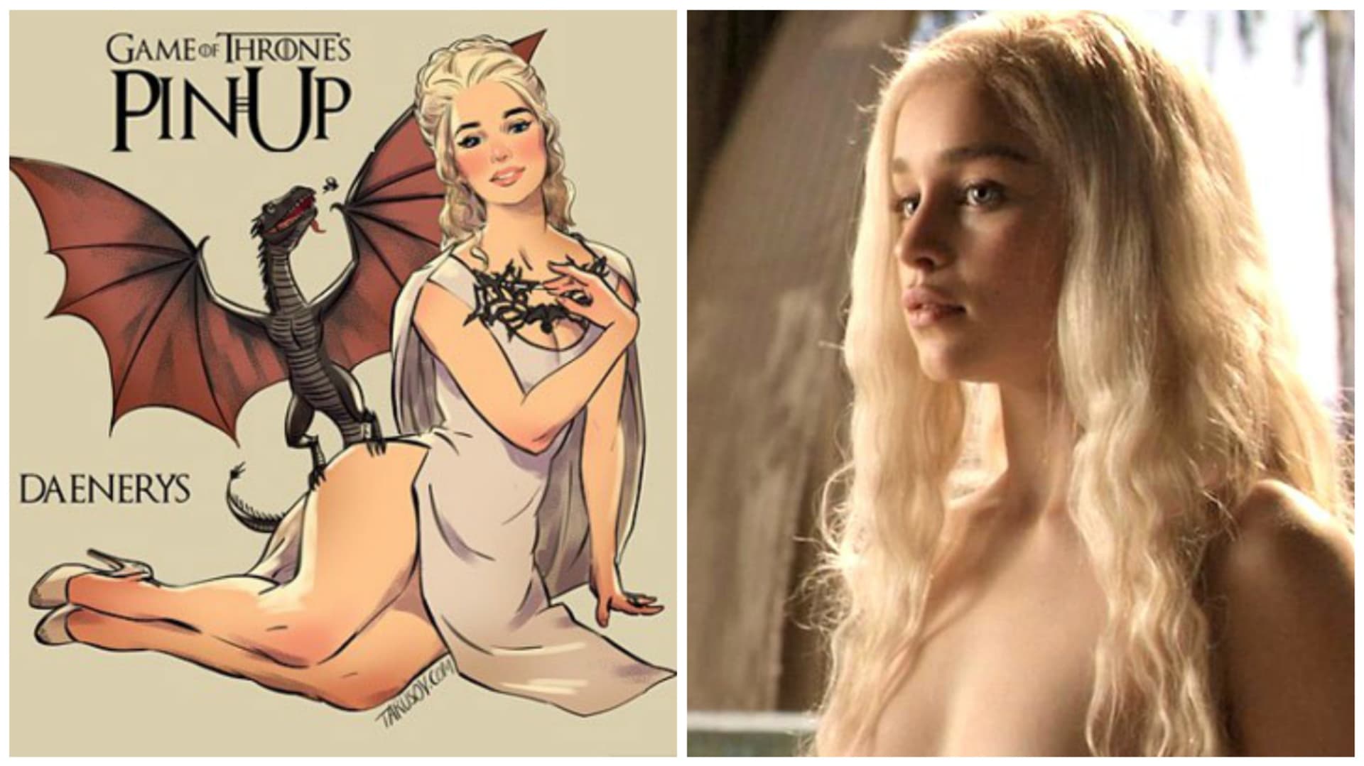 Daenerys ze Hry o trůny jako pin-up girl