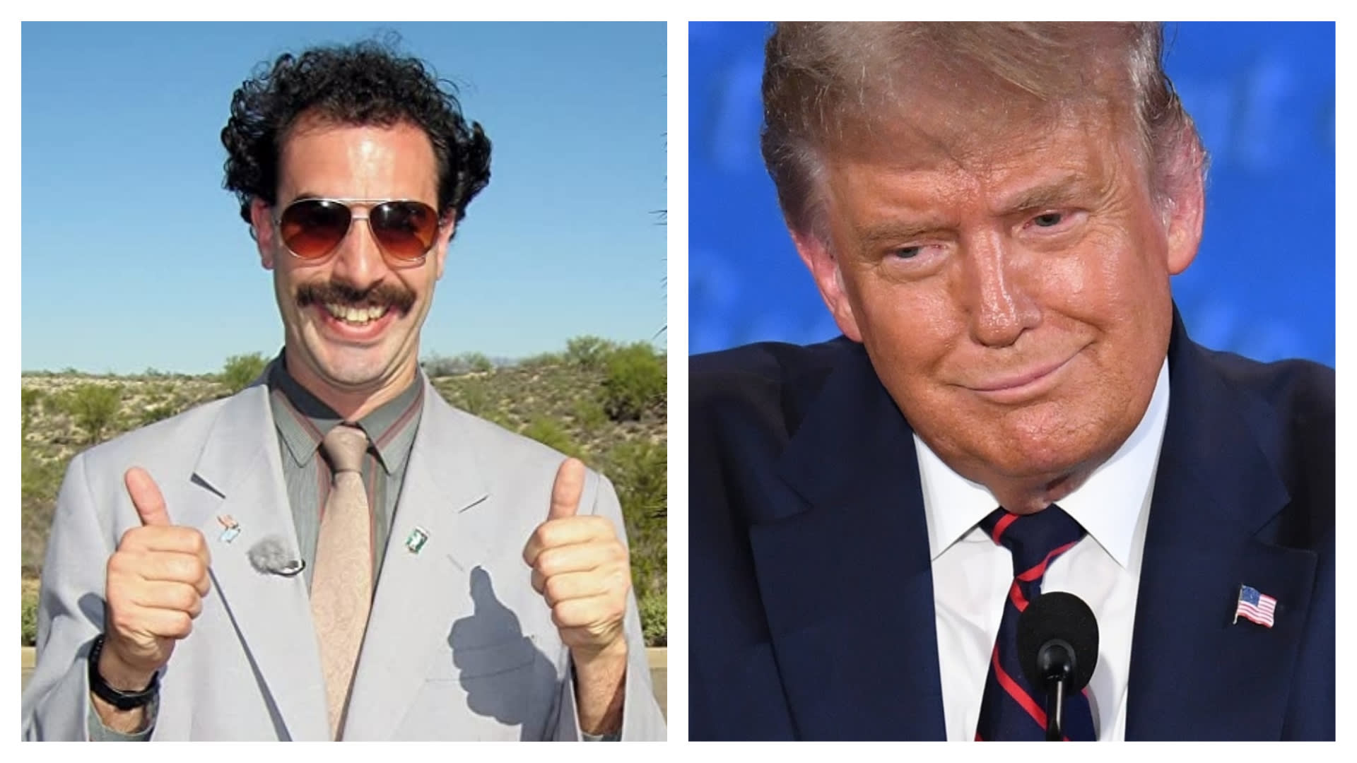 Borat v nové upoutávce velebí Donalda Trumpa