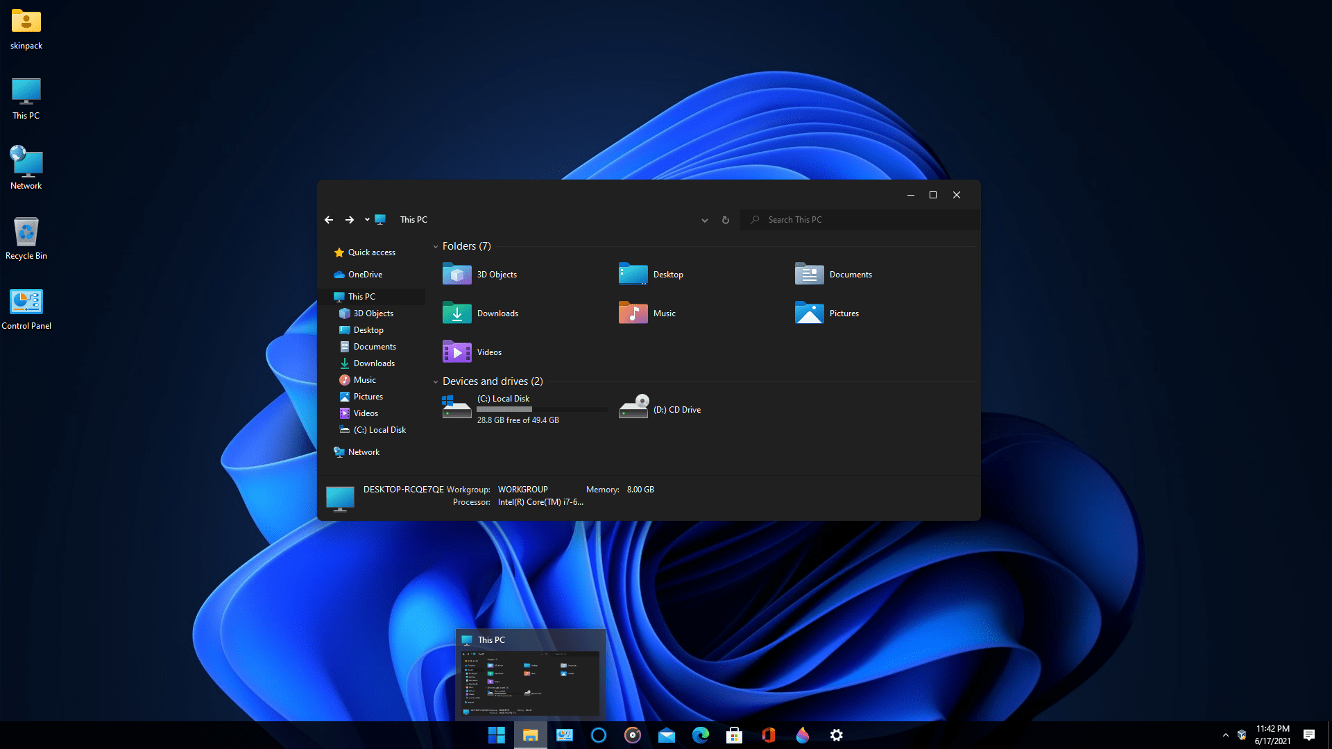 Windows 11 - dark mode a zaoblenější okna