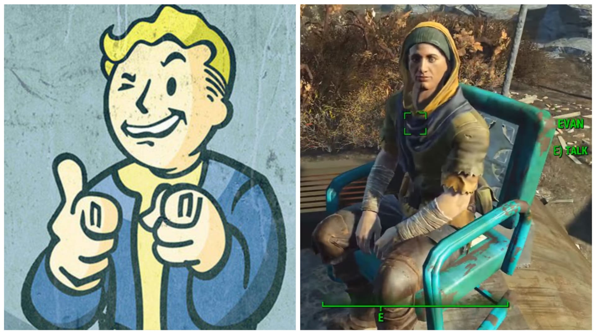 Postava zemřelého fanouška ve hře Fallout 4
