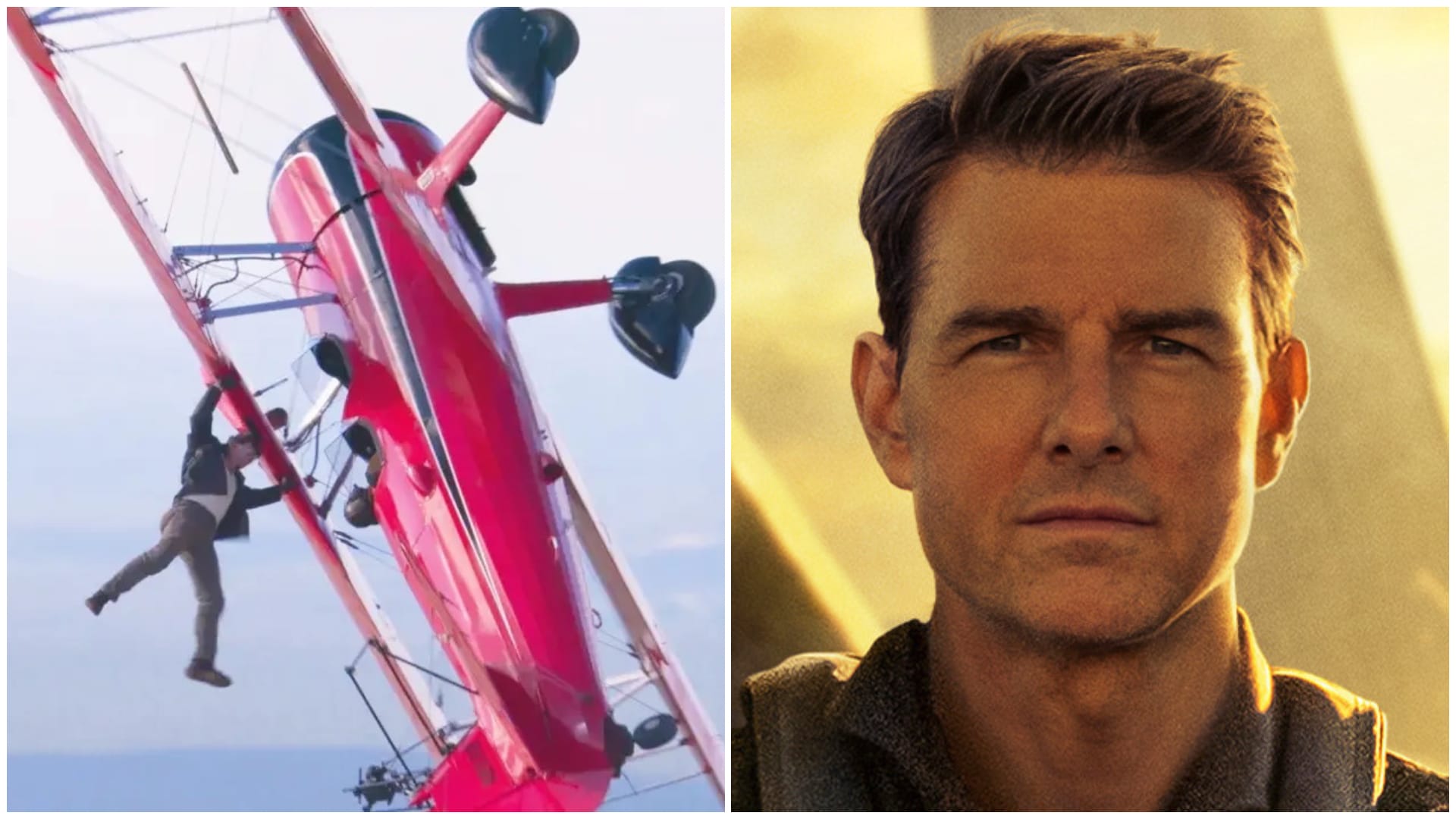 Tom Cruise předvádí šílenou akrobacii na křídle dvouplošníku