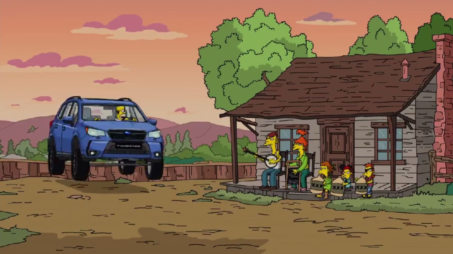 Homer Simpson testuje Subaru Forester