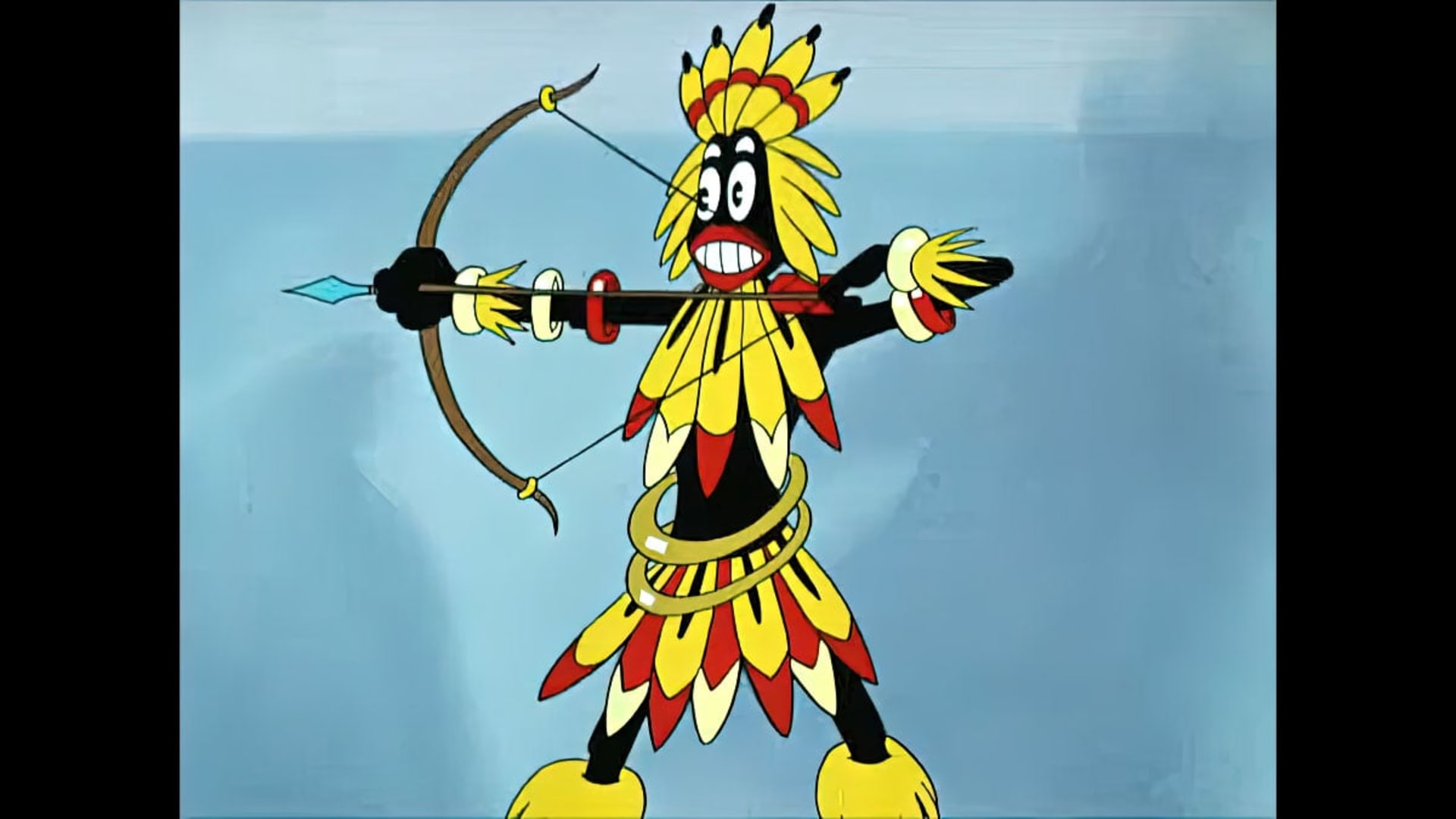 Karikatura afrického domorodce v seriálu Jen počkej, zajíci!