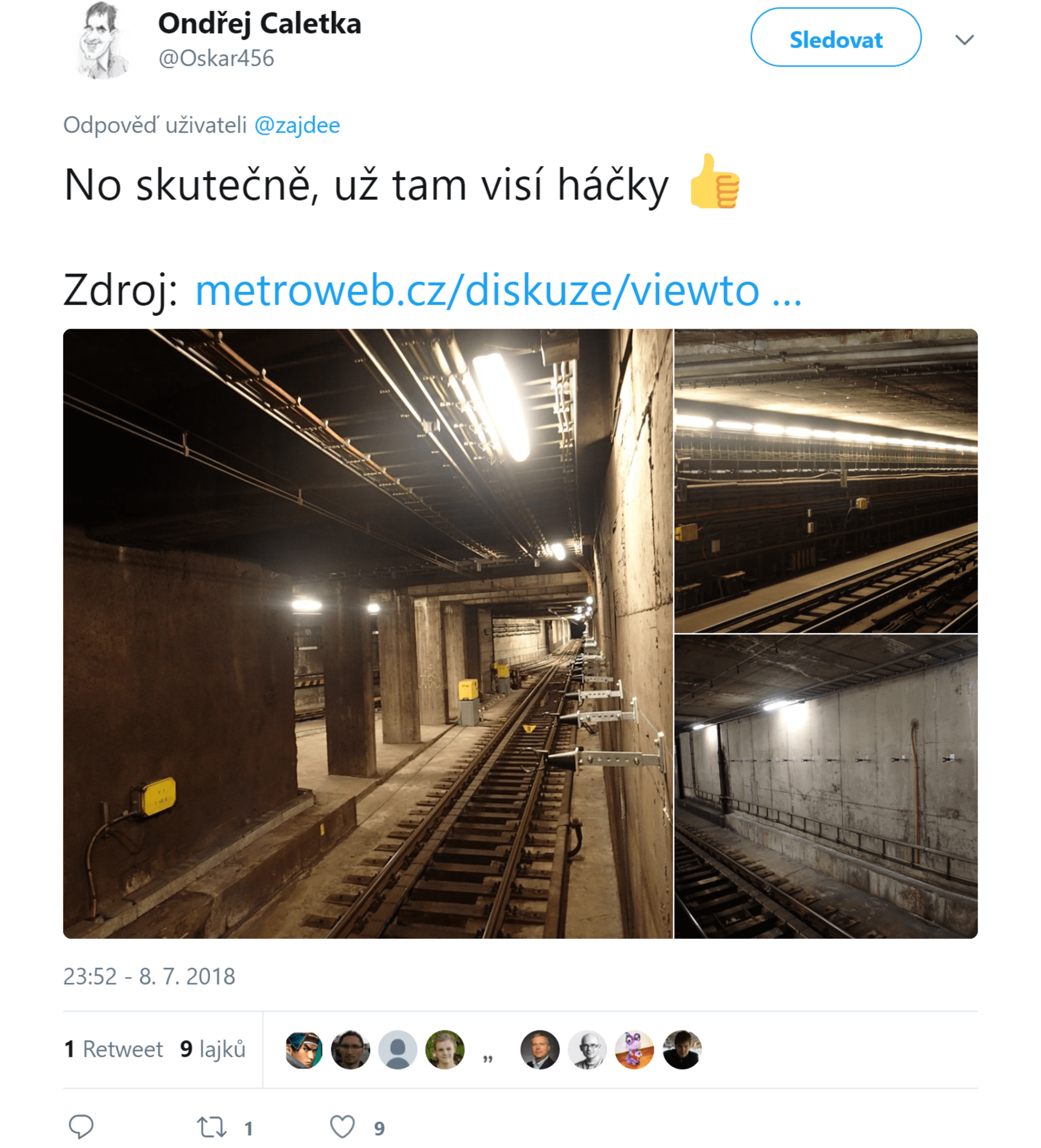 Příprava mobilního signálu v pražském metru