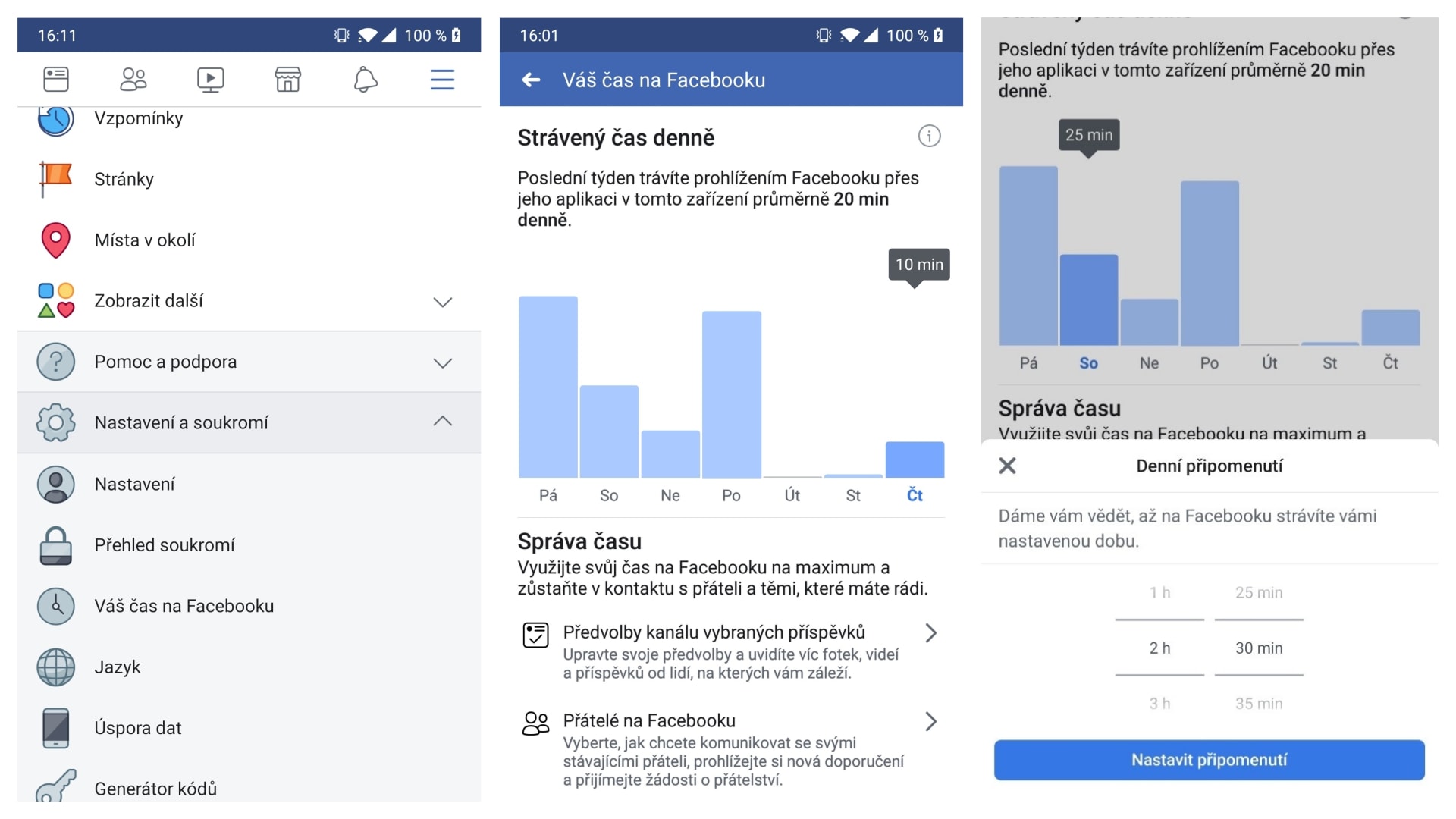 Facebook umí nově zobrazit a regulovat čas, který na něm strávíte