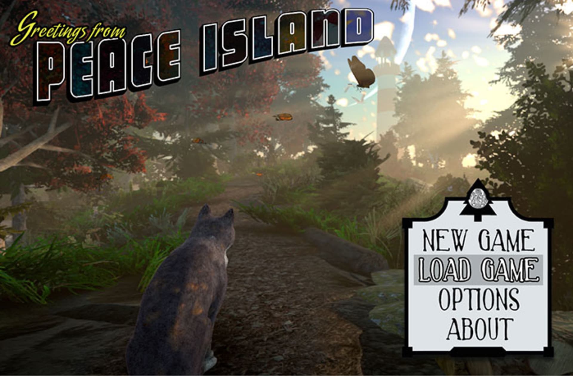 Úvodní obrazovka dema hry Peace Island