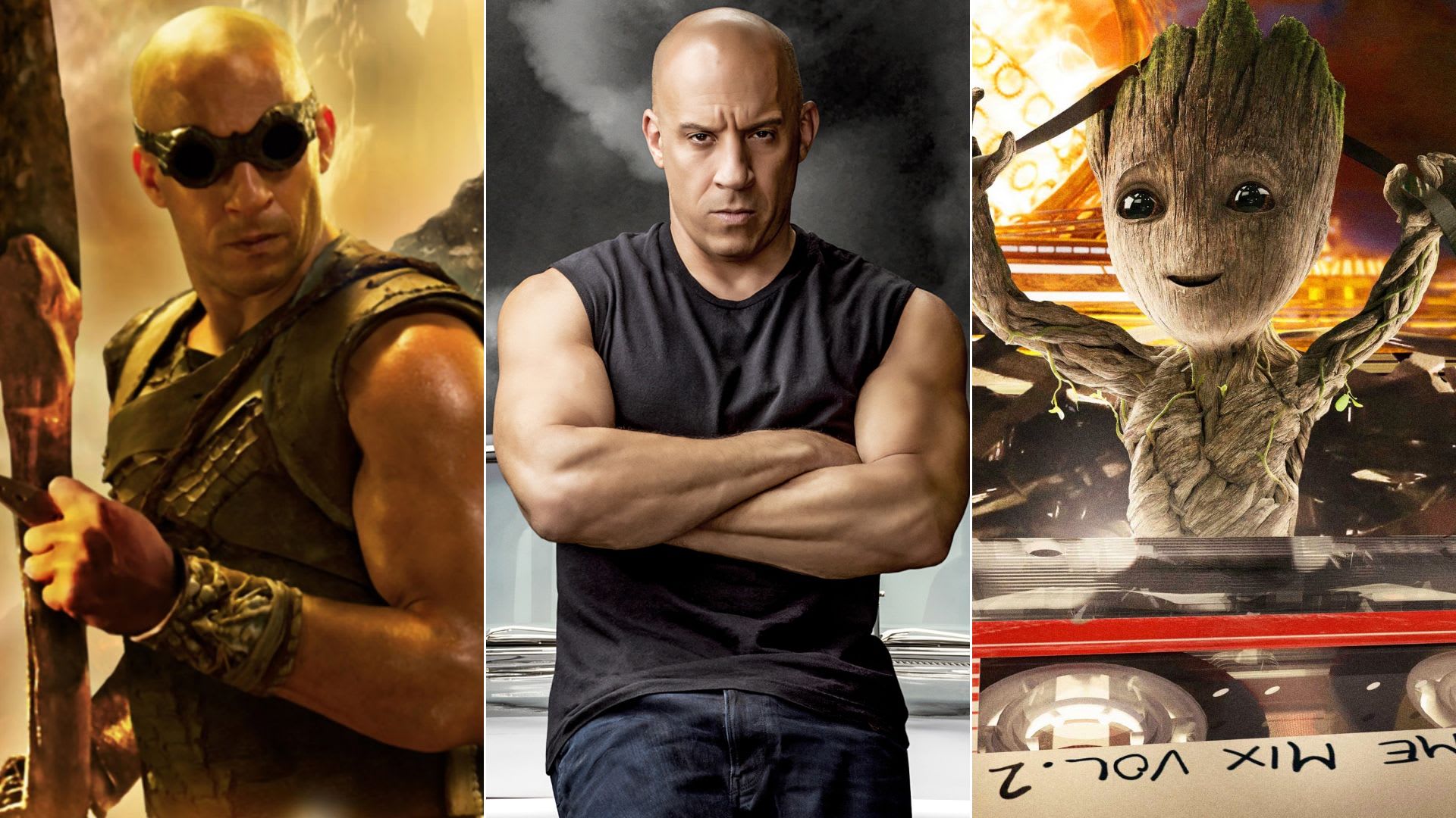 Riddick, Dom Toretto a Groot
