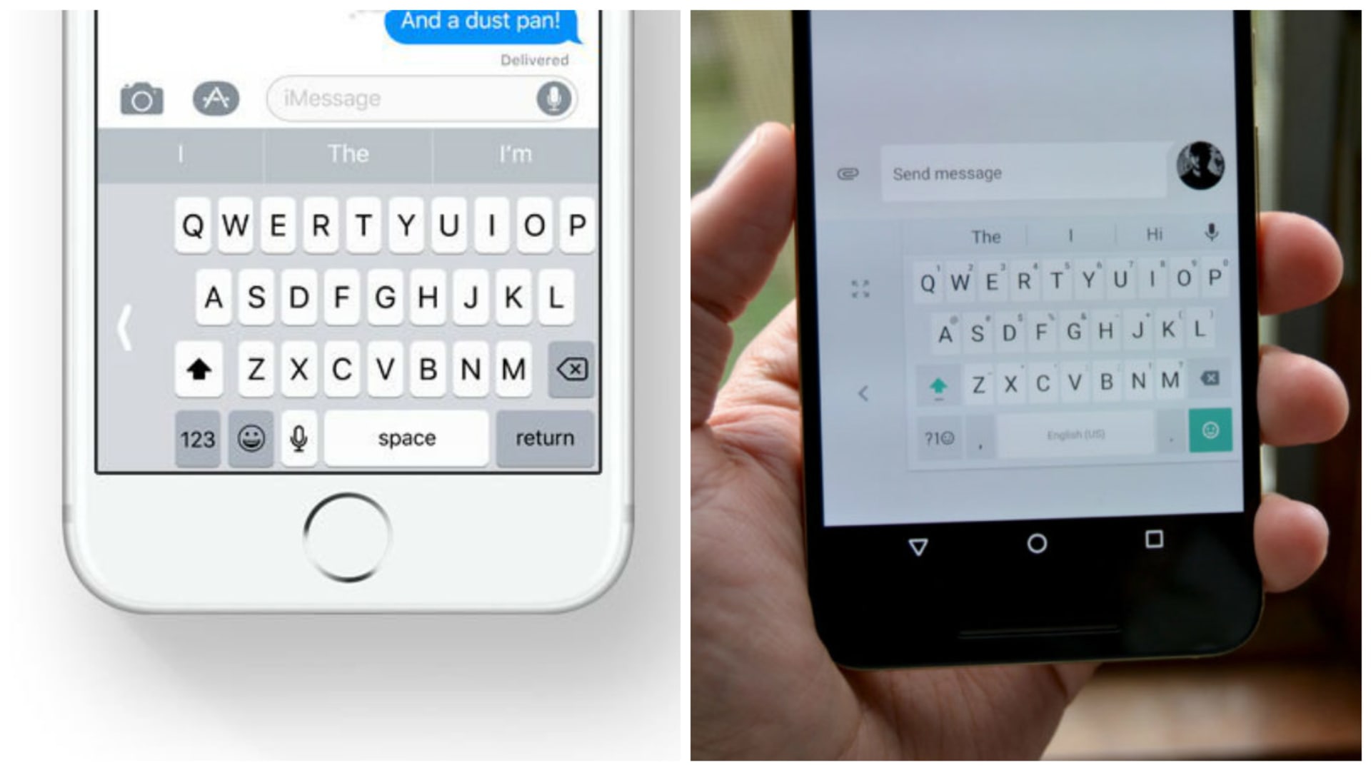 Zmenšená klávesnice pro psaní jednou rukou - iOS vs Android