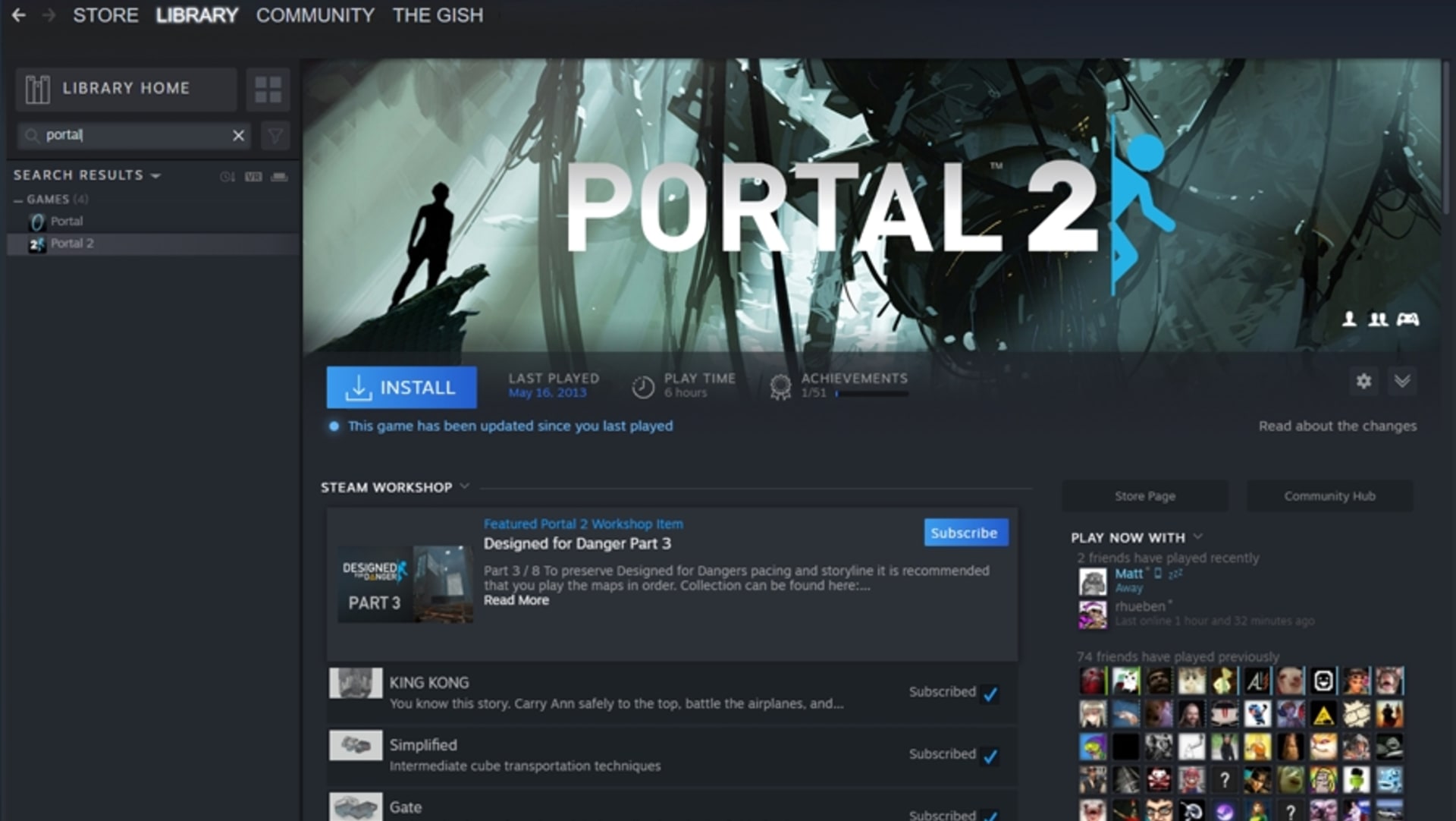 Steam redesign - profil hry