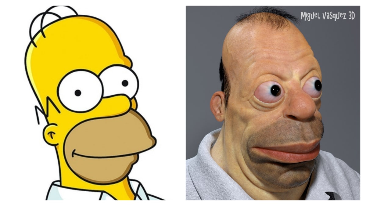 Homer a jeho děsivá realistická 3D podoba