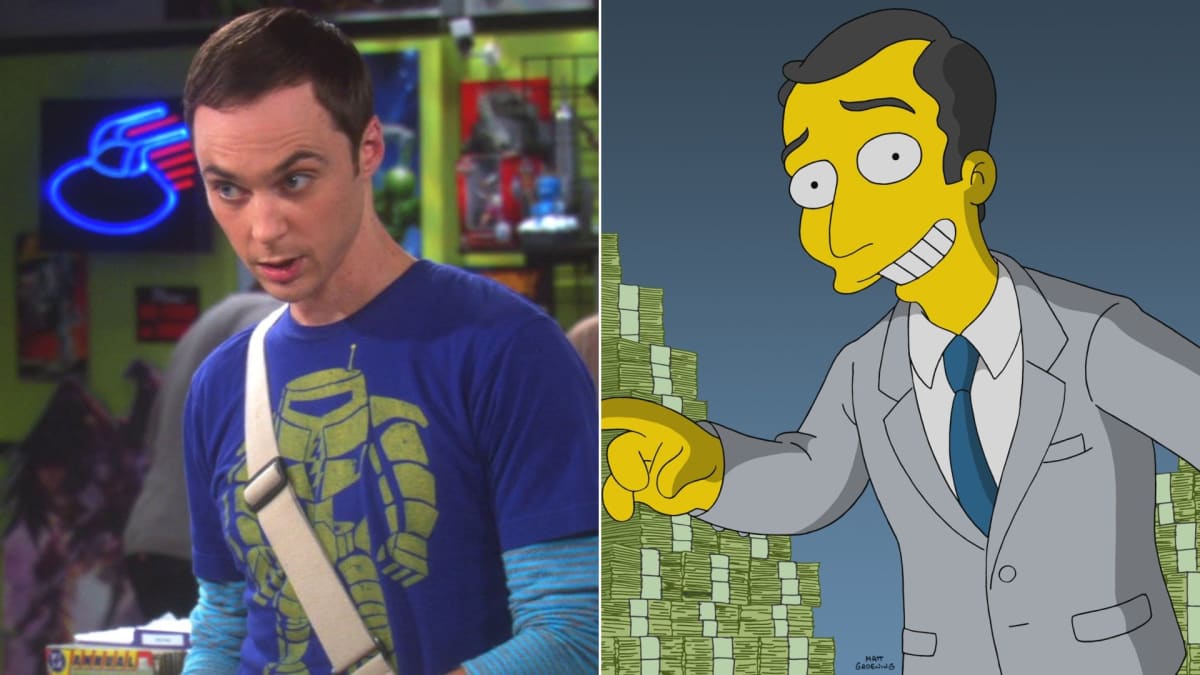 Sheldon Cooper vs. Jim Parsons v Simpsonových