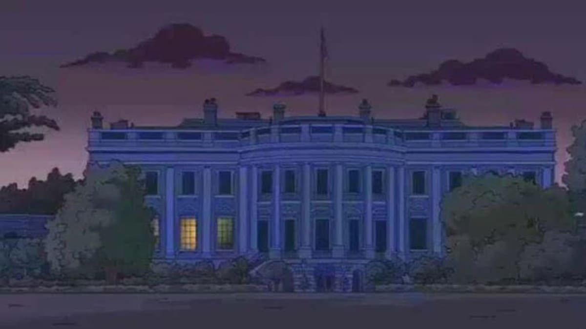 Zhasnutý Bílý dům v seriálu Simpsonovi