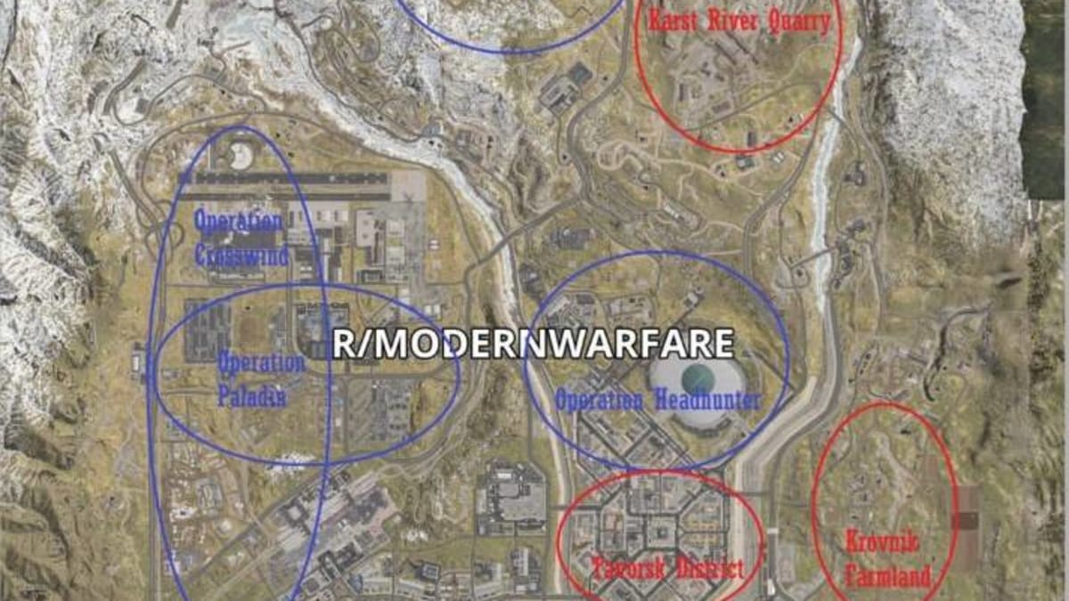 Leak herní mapy pro battle royale v Call of Duty: Modern Warfare