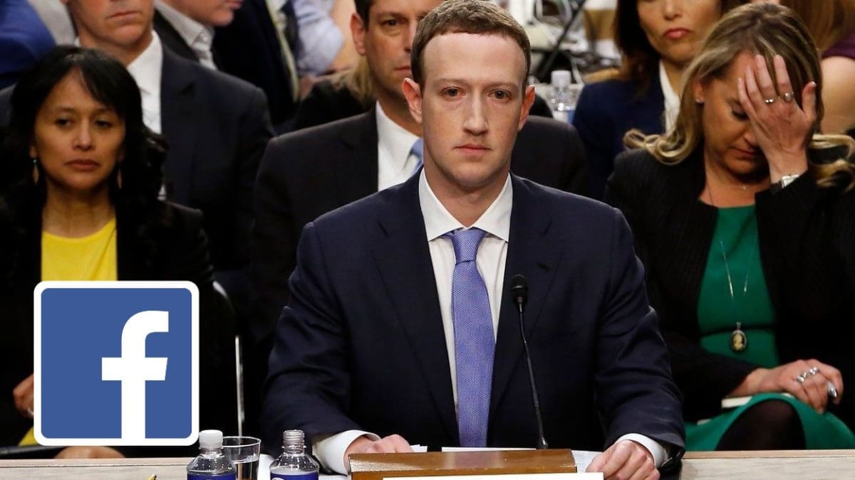 Mark Zuckerberg na slyšení před americkými senátory