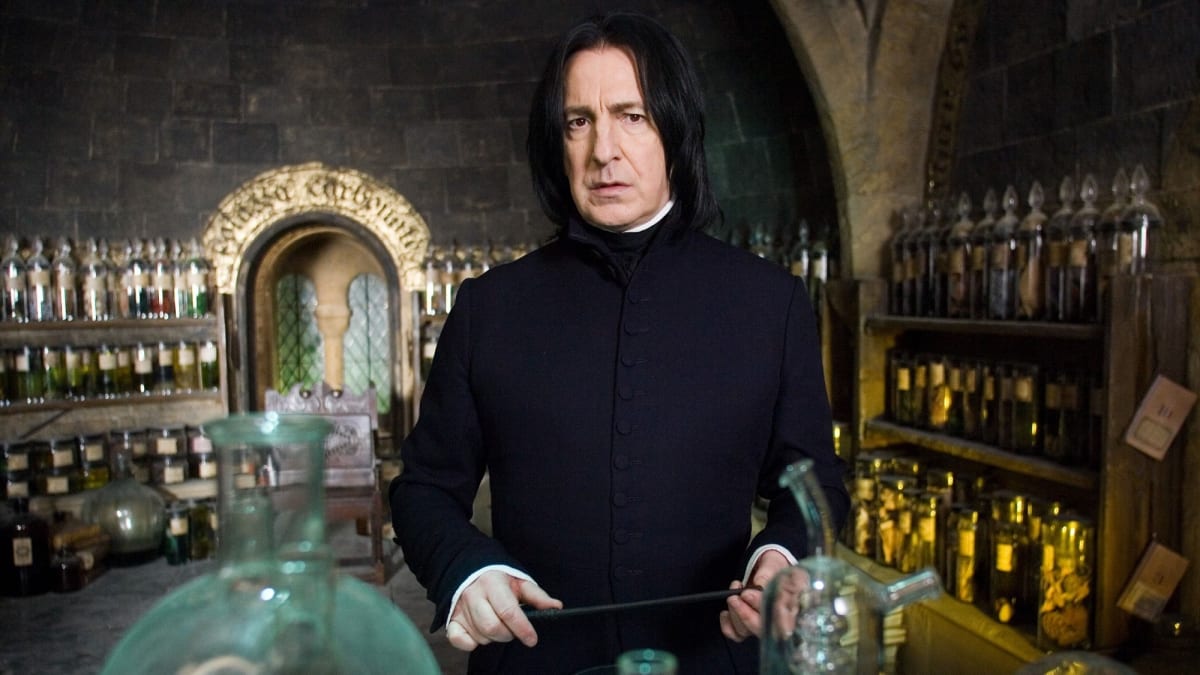 Alan Rickman jako Severus Snape v sérii filmů o Harry Potterovi