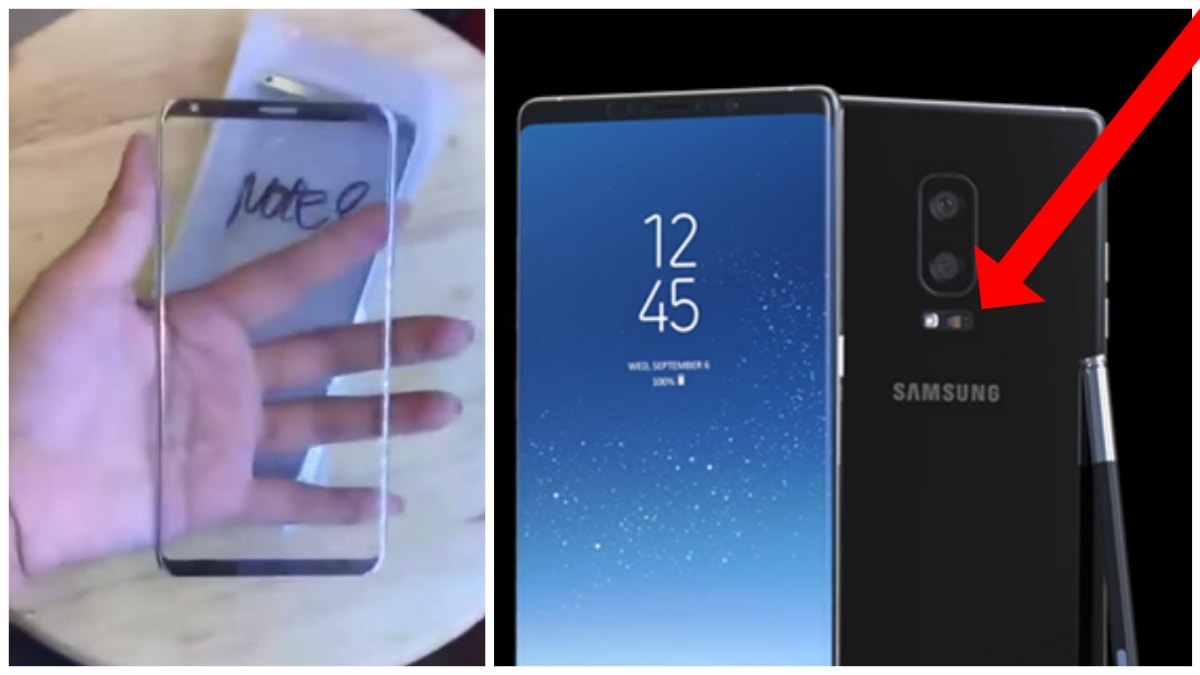 Čelní panel Samsungu Note 8 na první fotce