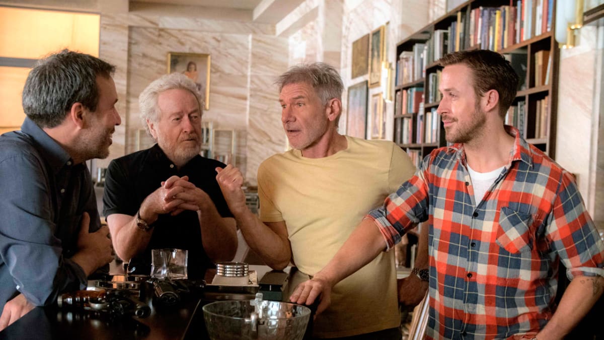 Denis Villeneuve, Ridley Scott, Harrison Ford a Ryan Gosling na place Blade Runnera 2049