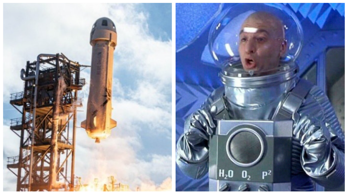 Vtipné reakce na let Jeffa Bezose do vesmíru