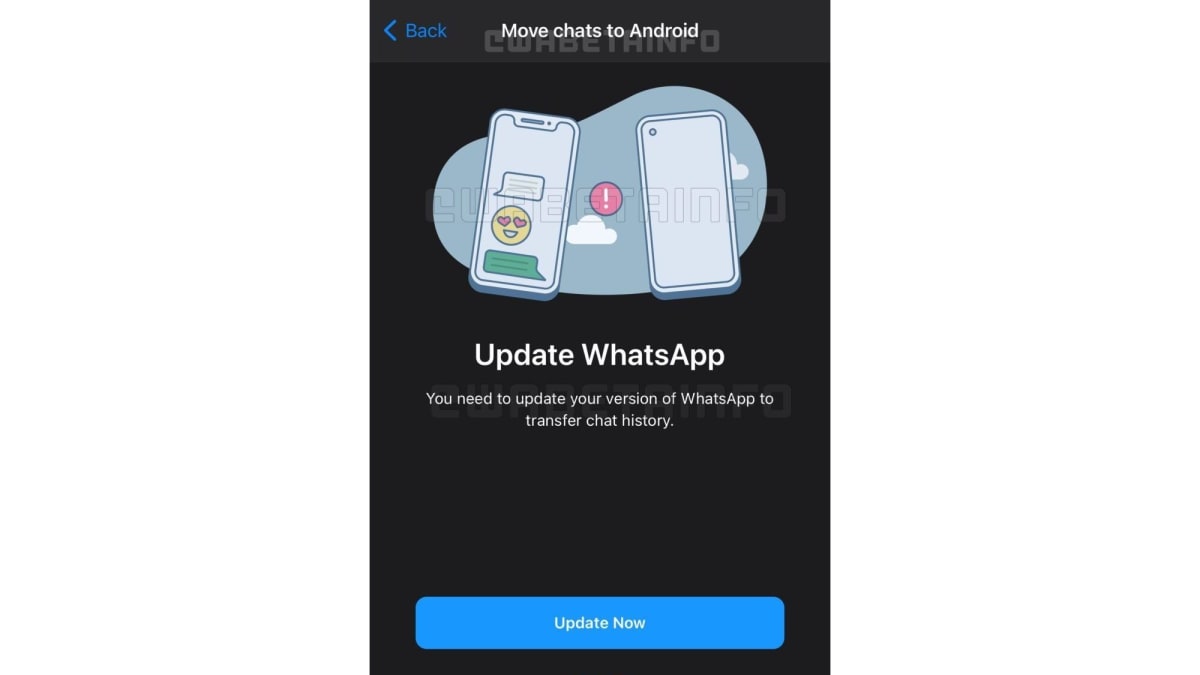 Pro převedení dat z cloudu bude potřeba nejnovější verzi WhatsAppu