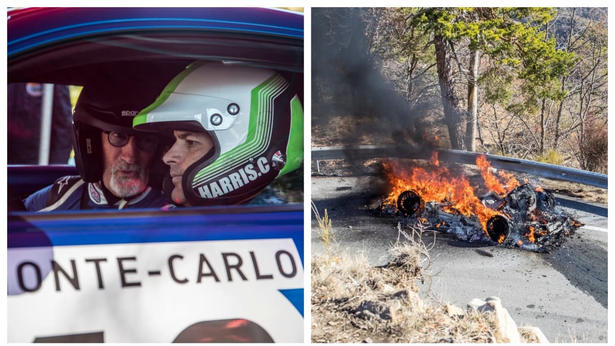 Moderátoři pořadu Top Gear museli při natáčení vyskakovat z hořícího auta.