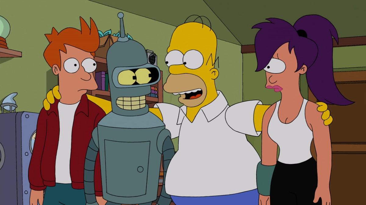 Kámoši jak hrom jsou... Homer a hrdinové Futuramy!