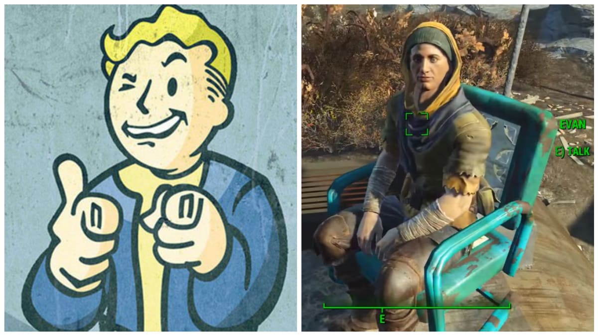 Postava zemřelého fanouška ve hře Fallout 4