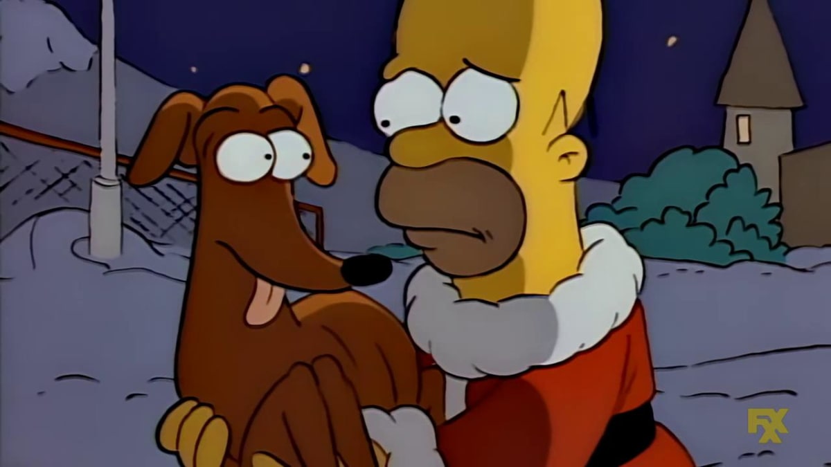 Pilotní díl mimojiné ukazuje, jak Simpsonovi adoptovali psa Spasitele