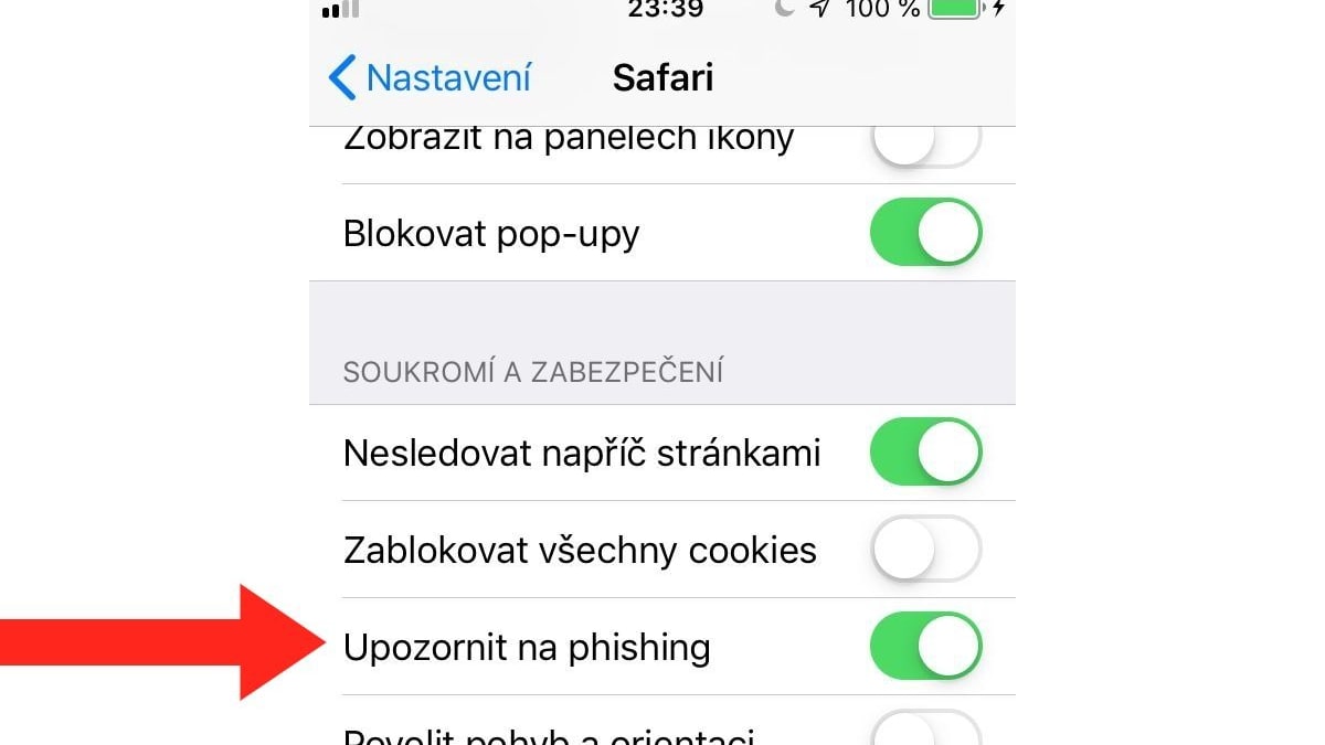 Důležité nastavení v mobilním prohlížeči Safari