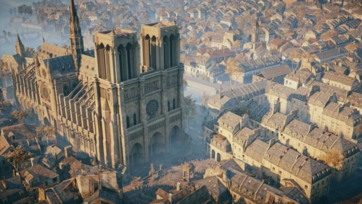 Pařížská katedrála Notre-Dame ve hře Assassin’s Creed: Unity