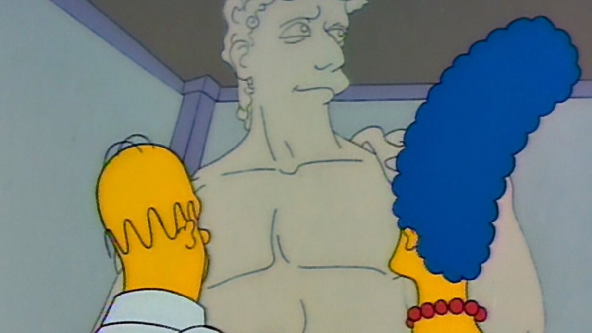 Socha Davida v seriálu Simpsonovi