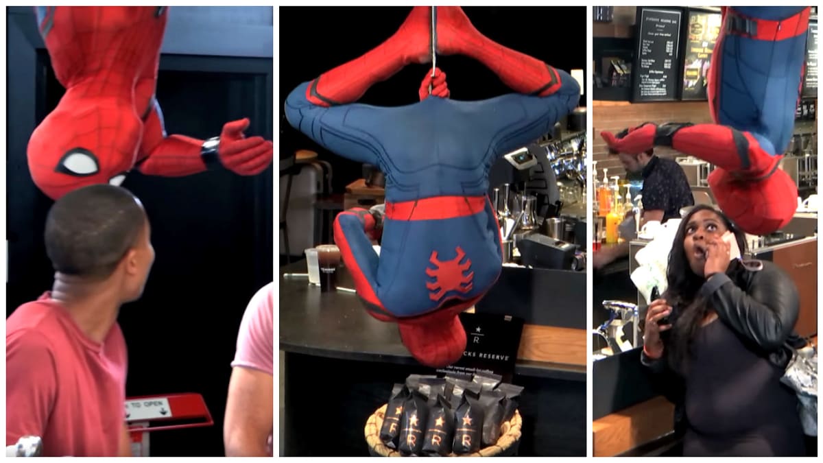 Spider-Man řádil v kavárně