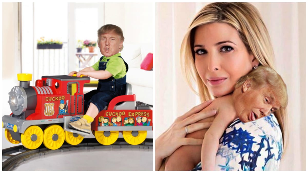 Trump jako dítě z Photoshopu