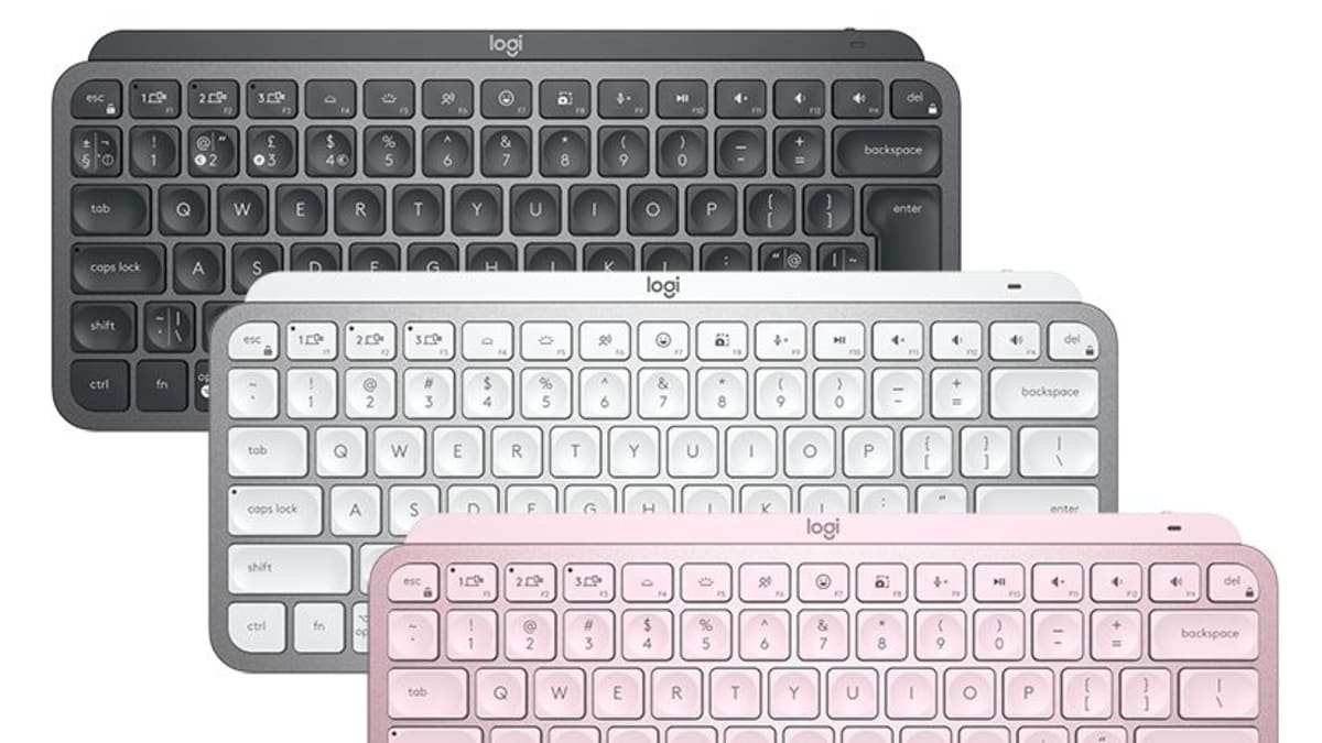 Trojice barevných provedení bezdrátové klávesnice Logitech MX Keys Mini