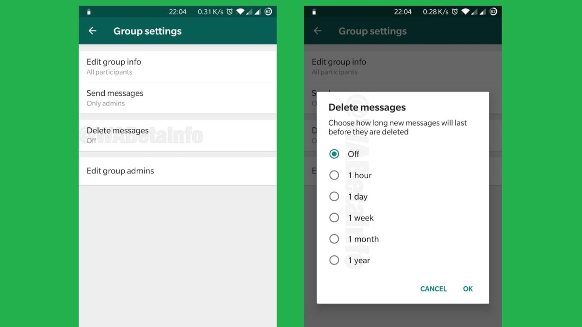Automatické mazání zpráv v nové betaverzi WhatsAppu
