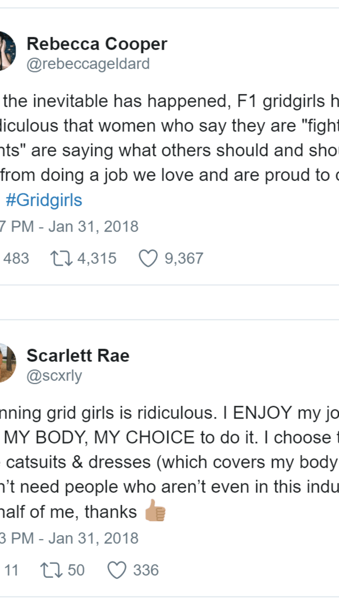 Rozhořčené reakce na konec grid girls