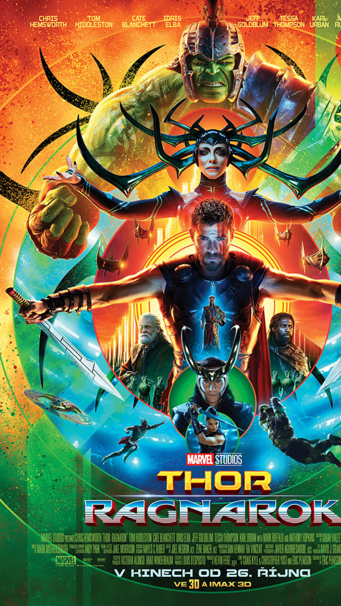 Český plakát komiksovky Thor: Ragnarok