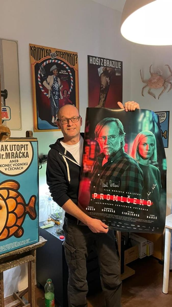 Alexej Jaroš s plakátem