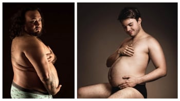 20 fotek mužů, kteří ukazují, jak jim sluší těhotenská bříška