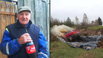 VIDEO: Bláznivý děda skočil autem do bazénu Coca-Coly