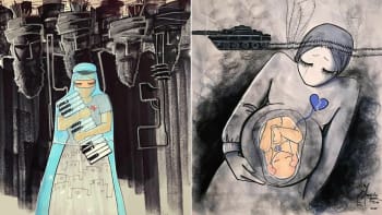 První pouliční umělkyně z Afghánistánu svými obrazy drsně komentuje dění ve své zemi