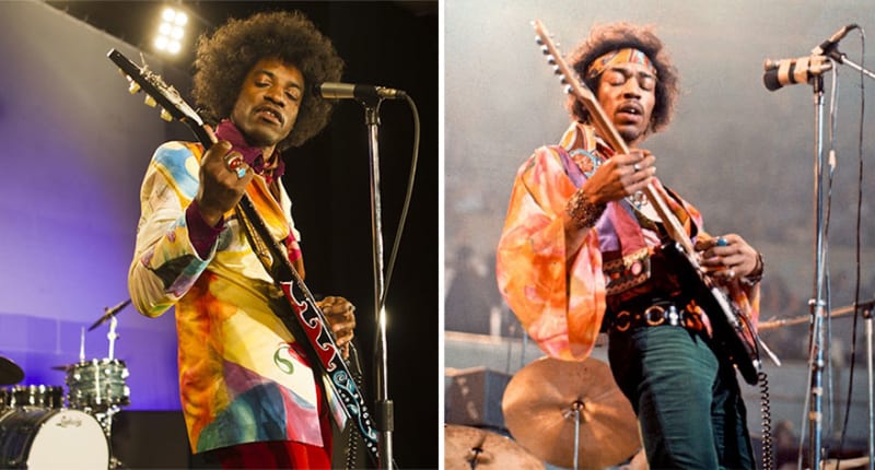André 3000 jako Jimi Hendrix ve filmu Jimi: Hvězda stoupá vzhůru (2013)