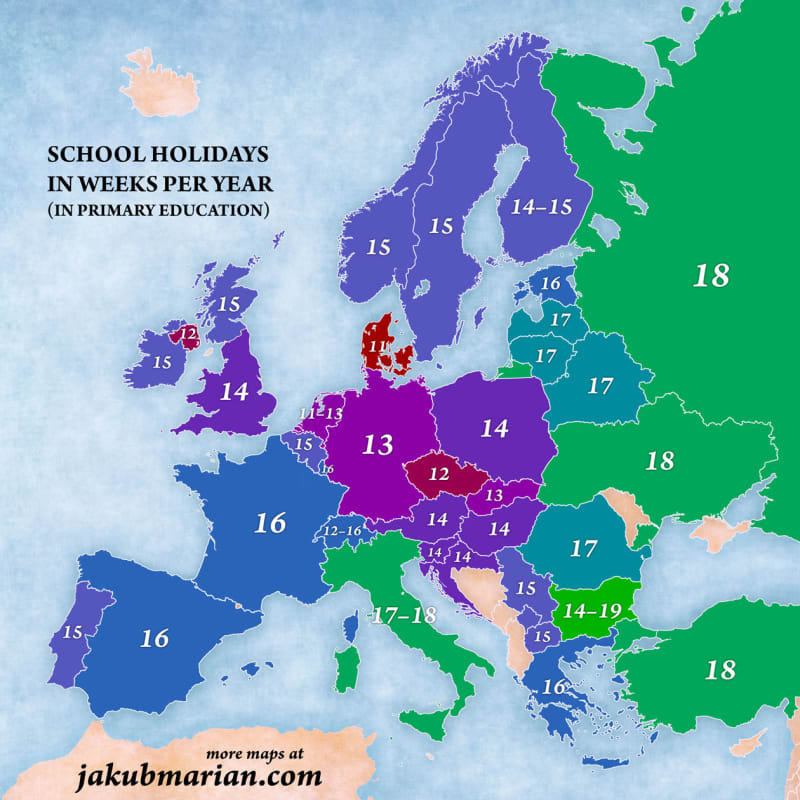 Kolik týdnů v roce mají volno žáci základních škol - čeští školáci mohou jen tiše závidět